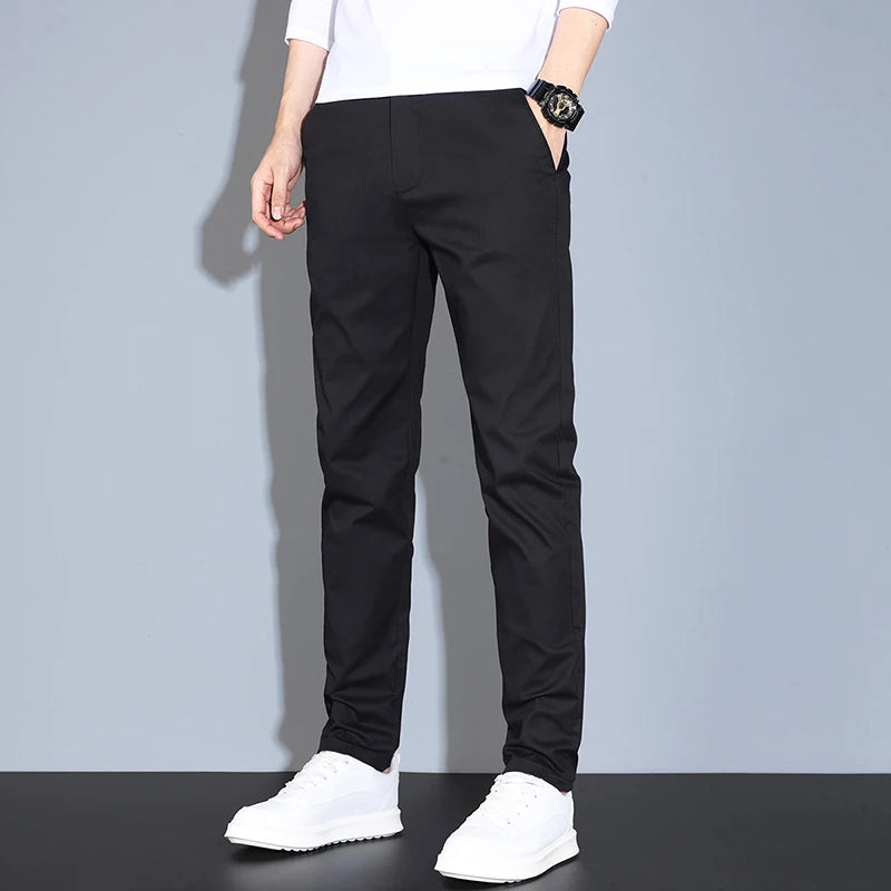 Men Thin Cotton Straight Casual Pants