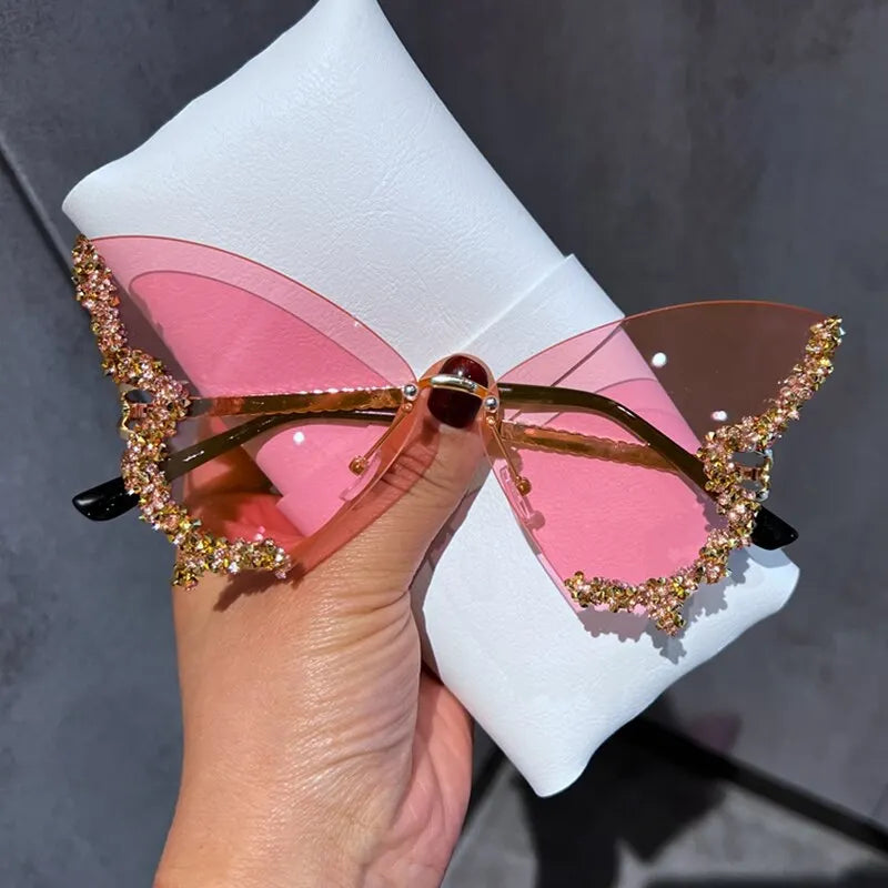 Luxury Diamond Butterfly Sunglasses for Ladies