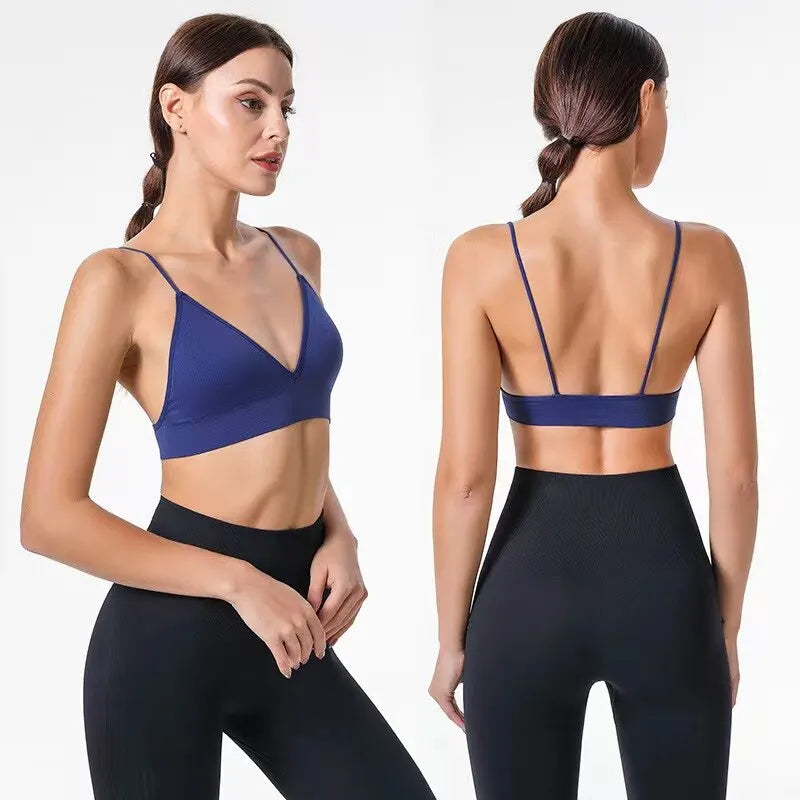 Seamless Bra, Camisole Underwear 
V Neck Gather Up Sports Bra