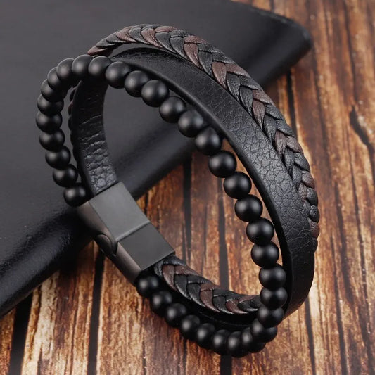 Men Classic Fashion, High Quality Leather Bracelet