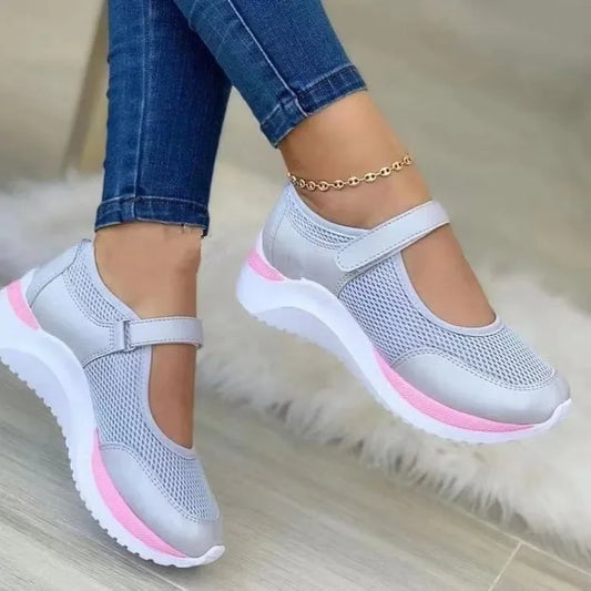 New Autumn Outdoor Breathable Mesh Shoes 
Women Casual Platform Sneakers Travel Walking Footwear