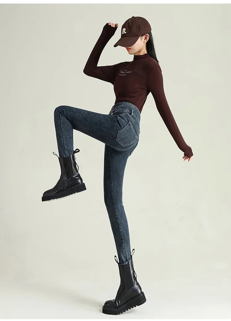 High Waist Women Stretch Skinny Jeans