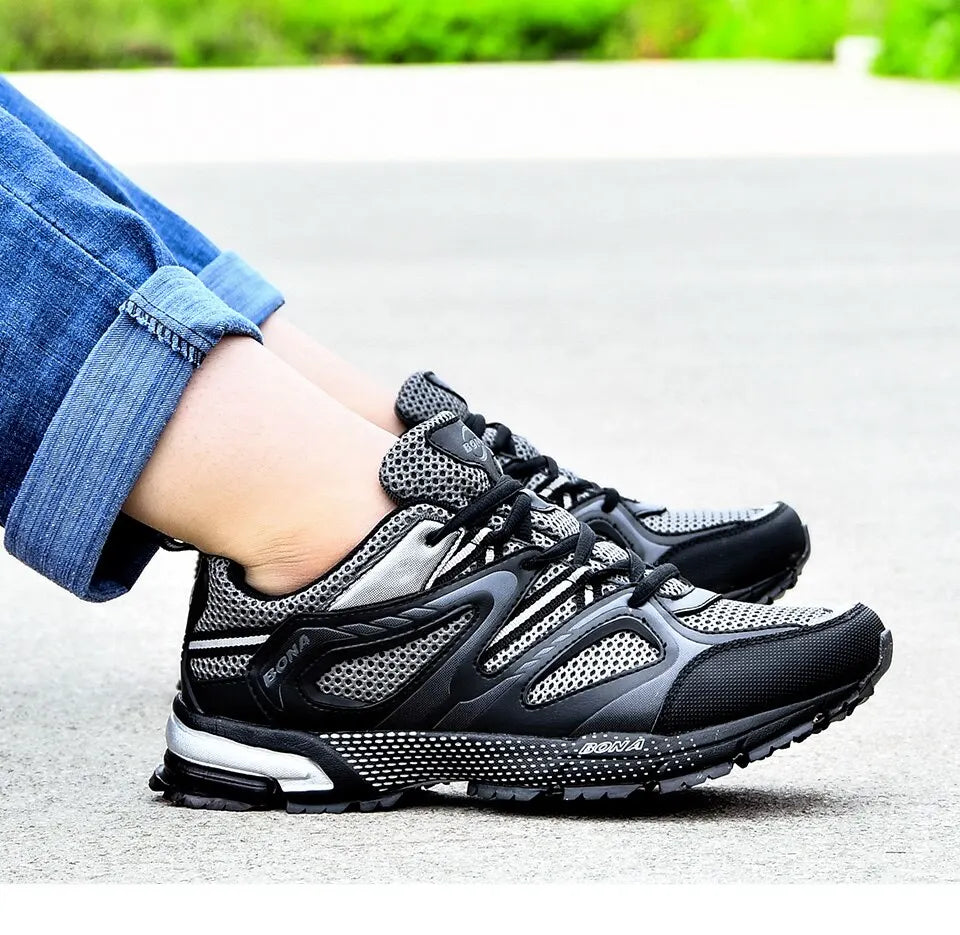 Classics Style Men Running Shoes 
Cow Split Mesh Men Sport Shoes