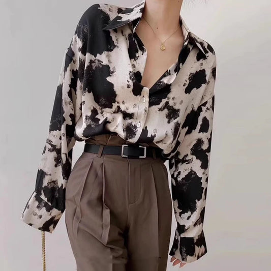 Cow Print Button Up Shirts