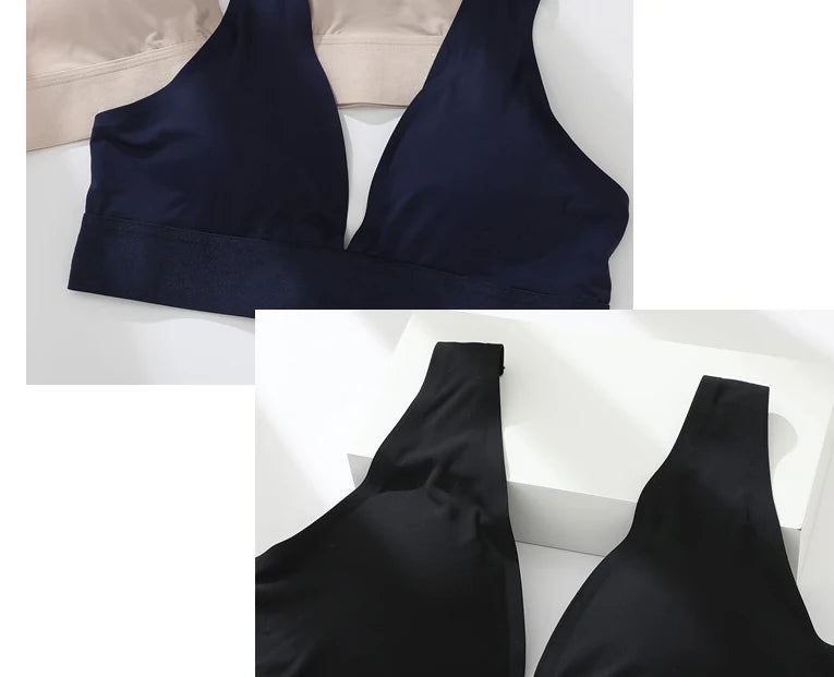 Deep V Sexy Push Up Bra, Seamless, Bralette, Backless 
Brassieres Padded Tank Tops