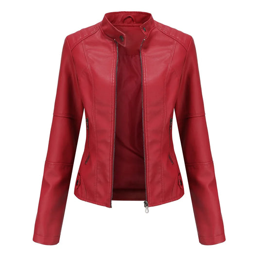 Stand-up Collar Motor Biker Jacket