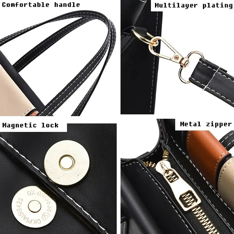 Patchwork Handbags For Women with Adjustable Strap
Top Handle Bag, Large Capacity Shoulder Bag