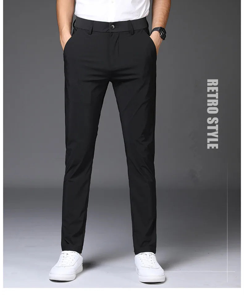 3 Color Spring Summer Thin Men Loose Pants 
Slim Fashion Casual Elasticity Trousers