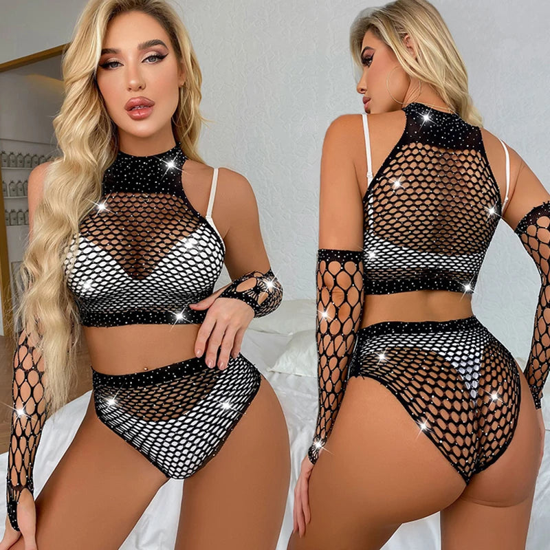 Hollow Mesh sexy Suit