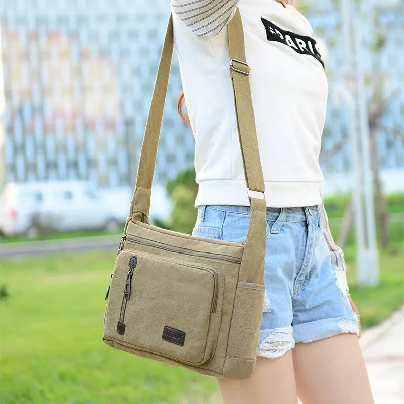 Canvas Shoulder Bag 
Bottle Men & Women Casual Crossbody, Multi Layered bag