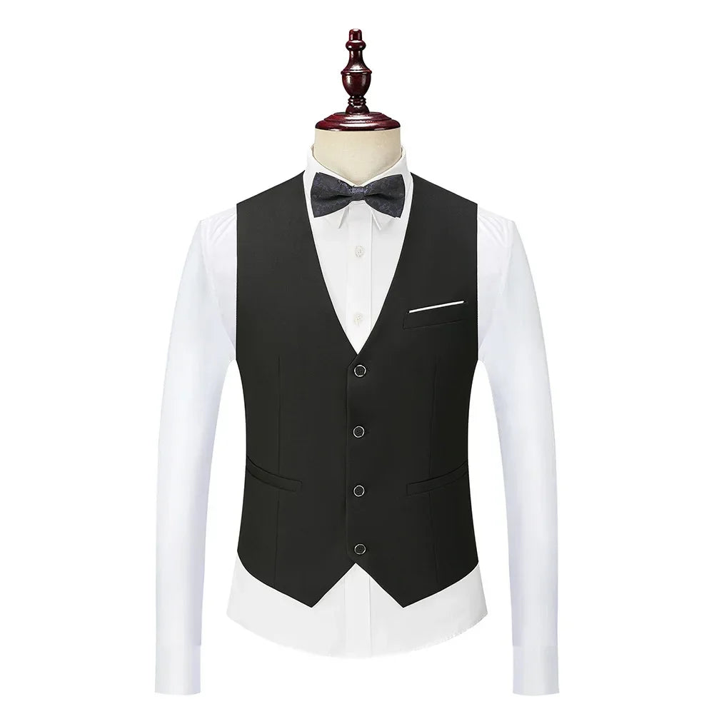 High Quality Men Suit, 3 Pieces Set  
Elegant Blazers Shawl Collar