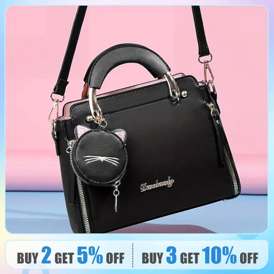 Fashion Handbag for Women 
Ladies Top Handle Satchel Shoulder Bags & Cat Purse