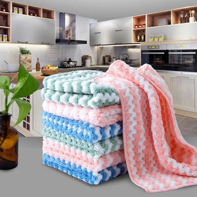 10/5/3pcs coral fleece dishcloths super absorbent scouring pads
wet and dry kitchen cleaning towels