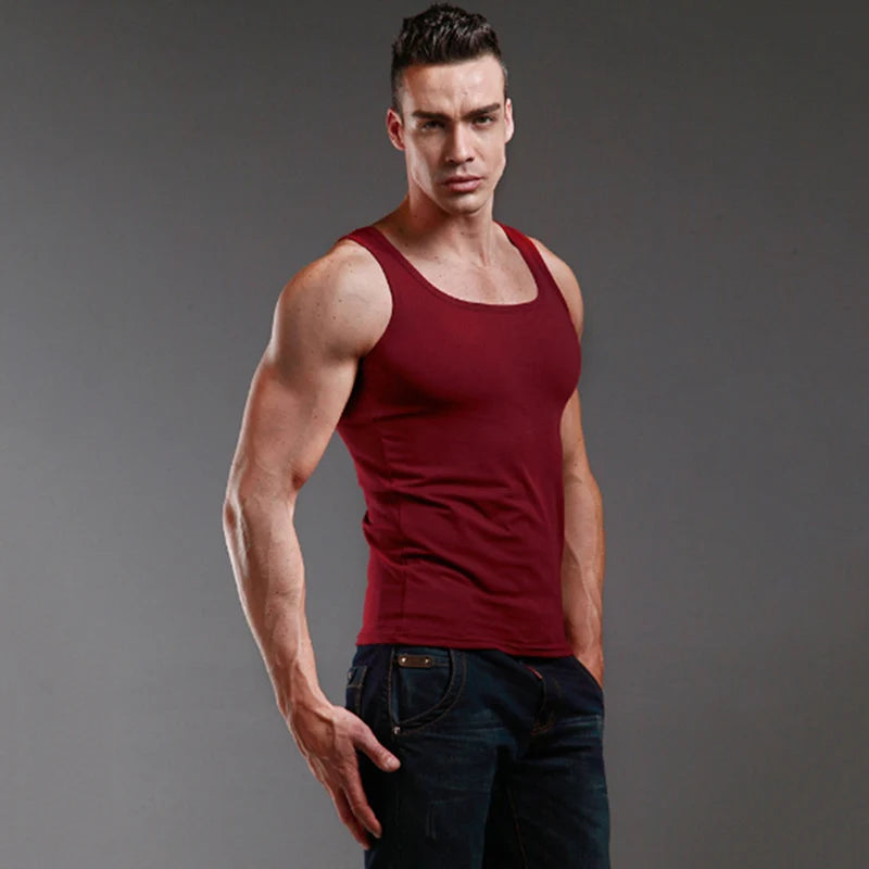 Gym Men Muscle Sleeveless t-Shirt 
Tank Top for Bodybuilding
 Sport Fitness Workout Vest