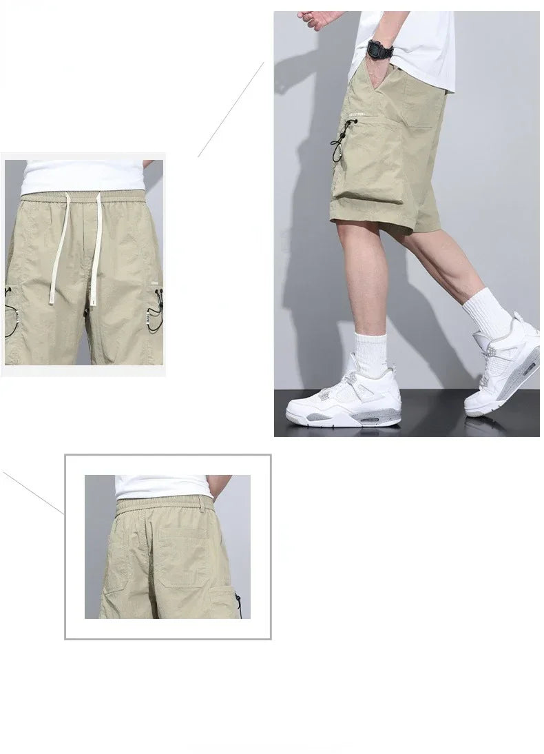 Summer Thin Cargo Men Loose Shorts 
Pocket Baggy Shorts