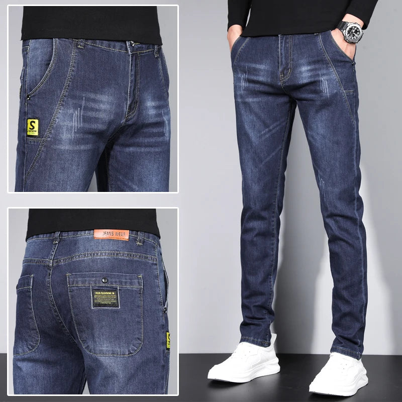 Slim Fit Male Casual Skinny Denim Trousers