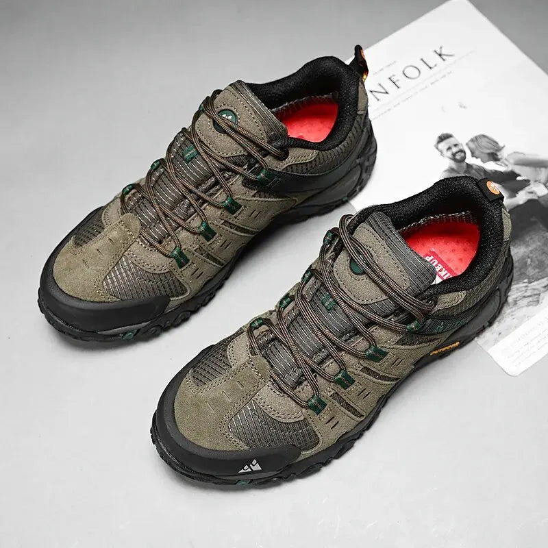 Men's Hiking Shoes with Suede Leather 
Outdoor Shoes, Men Trekking Sneakers