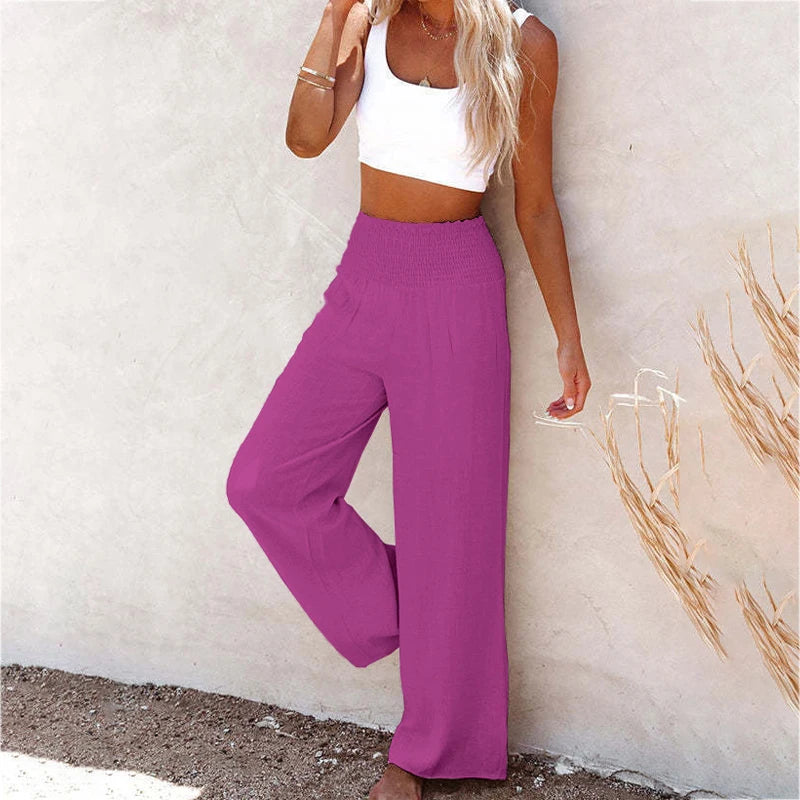 Women Cotton Linen Wide Leg Pants