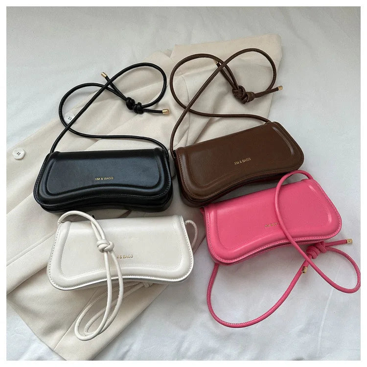 Ladies Shoulder Crossbody Bags 
PU Leather Women Underarm Bags, Solid Color, Small Top-handle