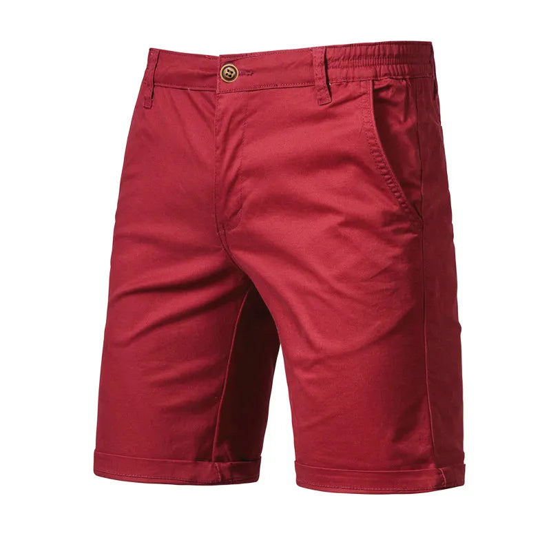 Summer 100% Cotton Solid Shorts Men 
High Quality Casual Business & Social with Elastic Waist Men Shorts