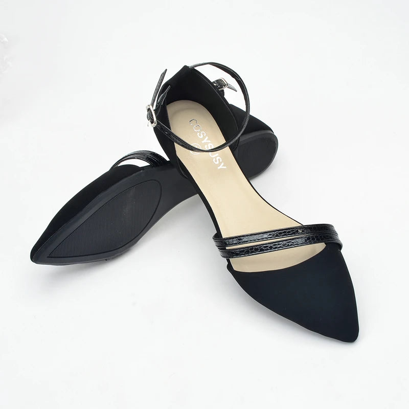 Women's Pointed Toe Flat, Versatile Ankle Strap Shoes
Casual On Slip Sandals