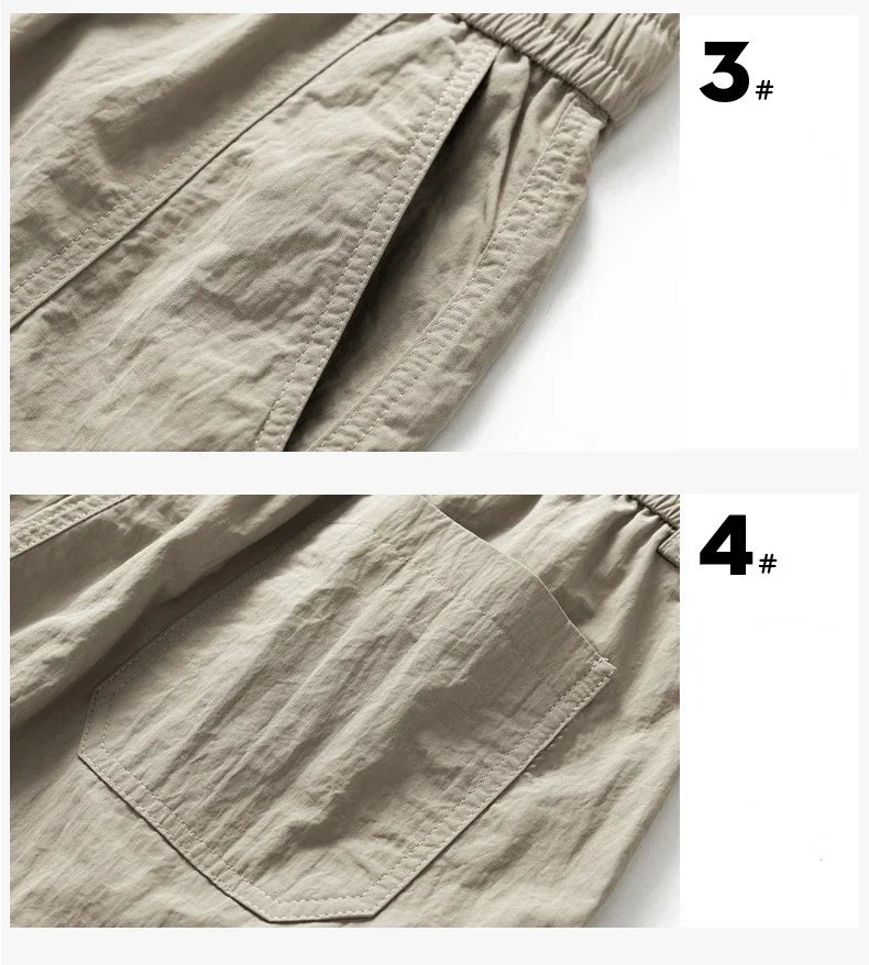 Summer Thin Cargo Men Loose Shorts 
Pocket Baggy Shorts