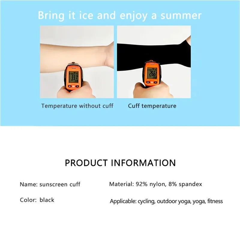 1 Pair Summer Finger Sleeve Ice Cool Wearing 
High Elastic Elbow, Spring Outdoor Riding Fingerless Silk Sleeve