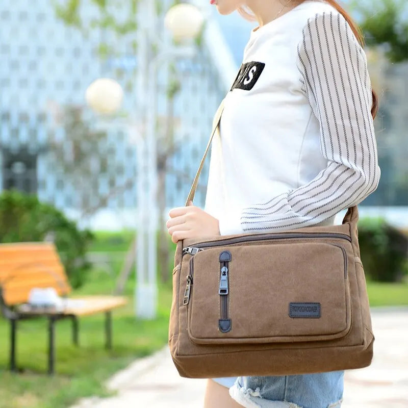 Canvas Shoulder Bag 
Bottle Men & Women Casual Crossbody, Multi Layered bag