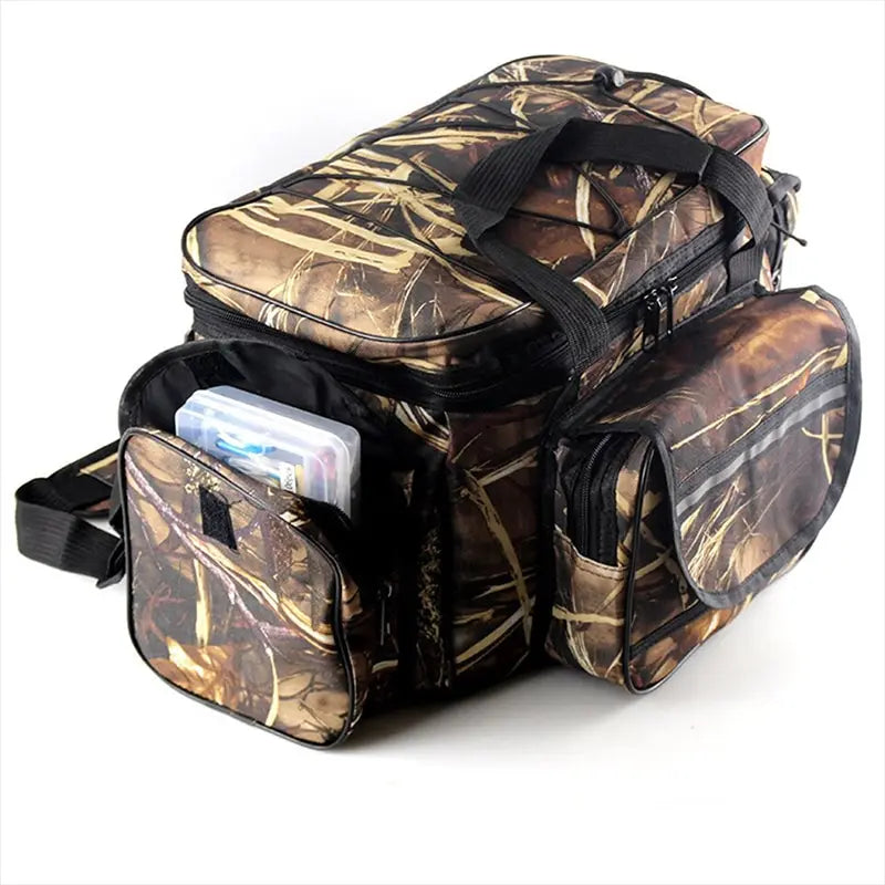 Waterproof Fishing Bag, Nylon Large Capacity, Multi Purpose 
Fishing Tackle Two Layer Waterproof, Outdoor Shoulder Bags