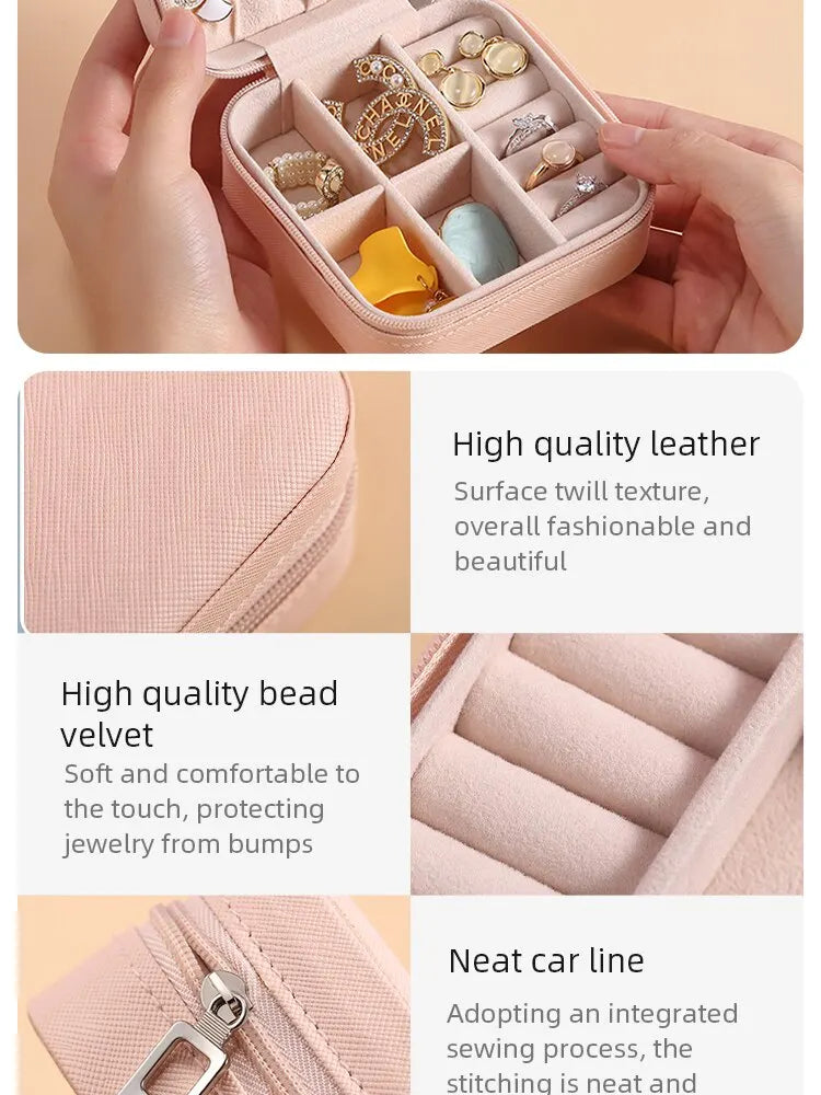 Mini Jewelry Storage Box, Portable for Home or Travel 
Earrings, Necklace Storage Case