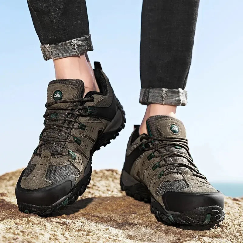 Men's Hiking Shoes with Suede Leather 
Outdoor Shoes, Men Trekking Sneakers