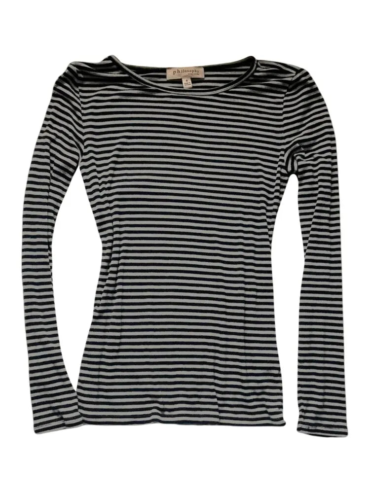 Women T-shirt Long Sleeve, Crew Neck 
Striped Fall Slim Fit Ladies Casual Tops