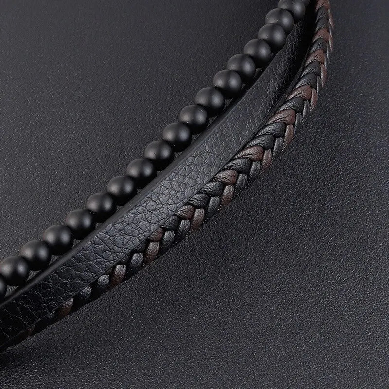 Men Classic Fashion, High Quality Leather Bracelet