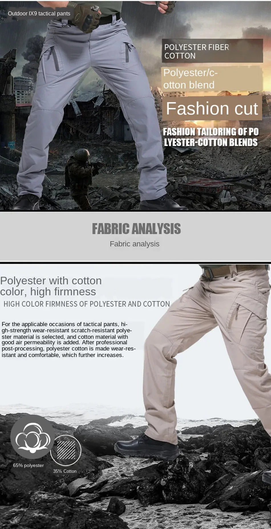 New Men Tactical Pants with Multiple Pocket Elasticity 
Military Urban Commuter male Trousers, Slim Fat Cargo Pants