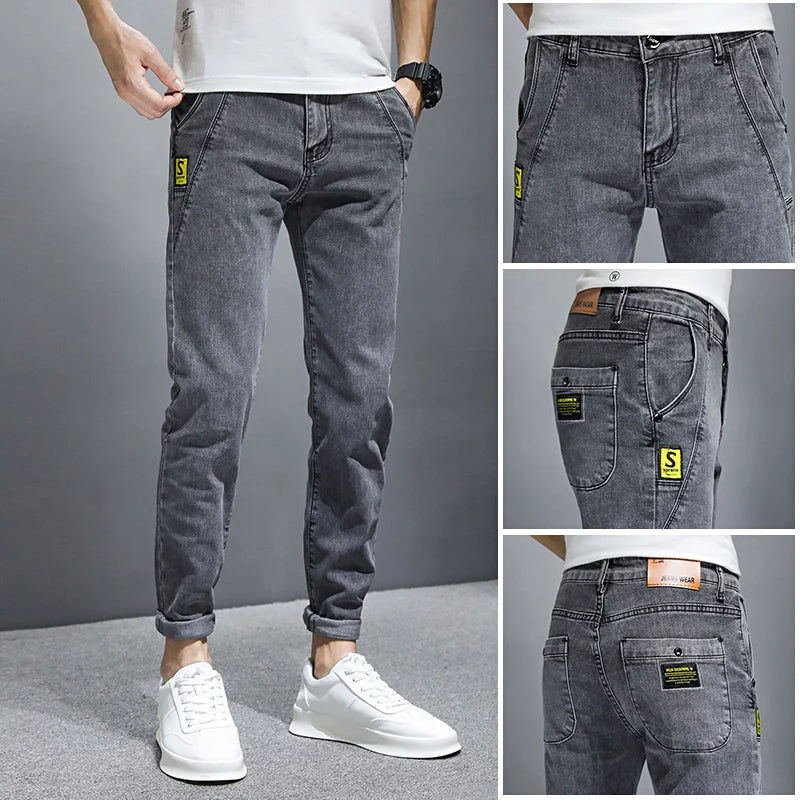 Slim Fit Male Casual Skinny Denim Trousers