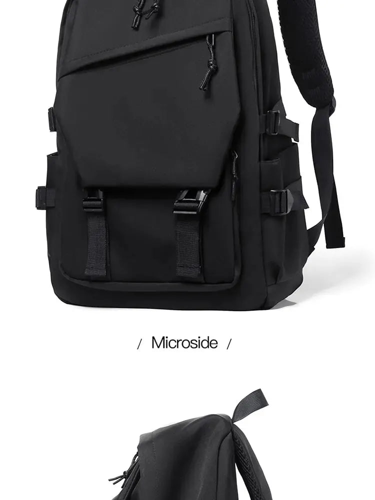 One 15 Inch Polyester Waterproof Solid Color Simple Men Backpack