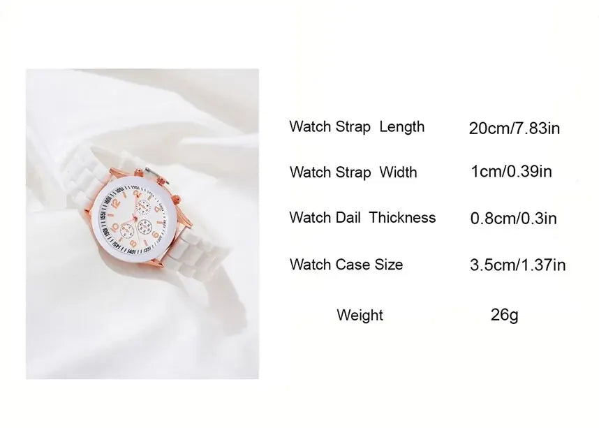 2Pcs Women Luxury Fashion Elegant Alloy Wristwatch
Silicone Strap Watch Quartz
No Box