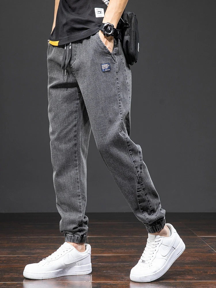 Spring & Summer Black Blue Cargo men Jeans
Streetwear Denim, Jogger Pants, Male Baggy Harem Jean