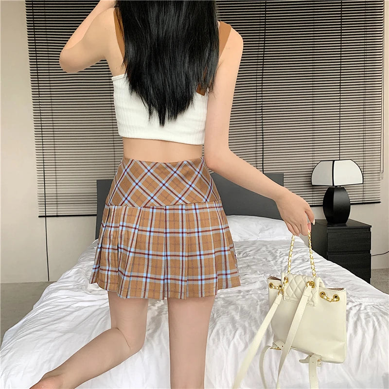 Preppy Style Pleated Mini Skirt