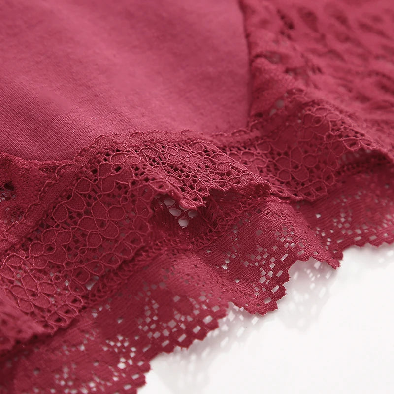 Lace Sexy Panties, Seamless, Hollow Out, Solid Color, Comfort