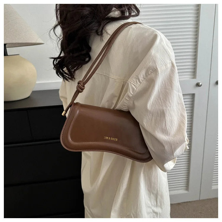 Ladies Shoulder Crossbody Bags 
PU Leather Women Underarm Bags, Solid Color, Small Top-handle