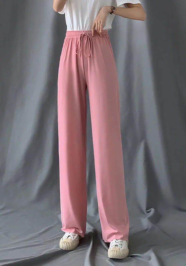 Summer Ice Silk Wide Leg Pants