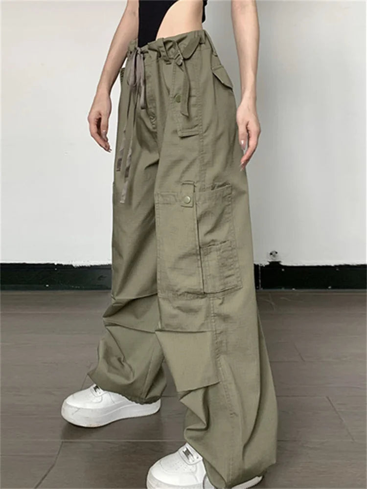 Low Waist Cargo Parachute Pants