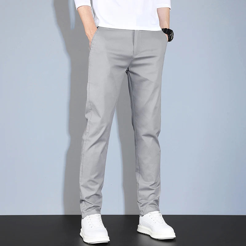 Men Thin Cotton Straight Casual Pants