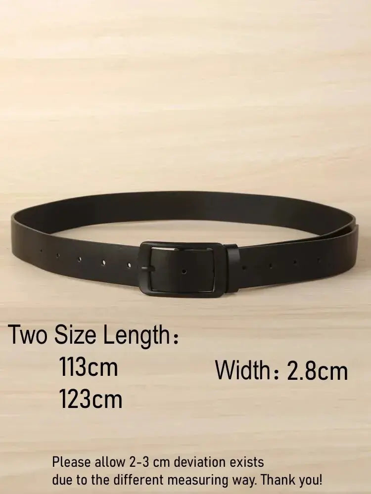 Classic Pu Leather Belt with Prong Buckle Dress Belt for Men