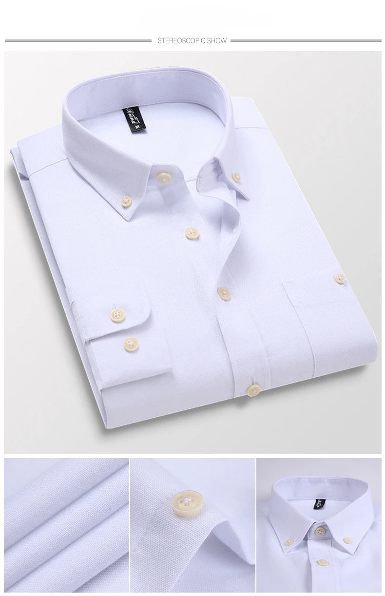 Business Classic Lapels Casual Male Shirt