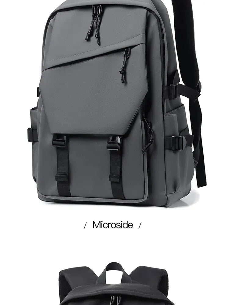 One 15 Inch Polyester Waterproof Solid Color Simple Men Backpack