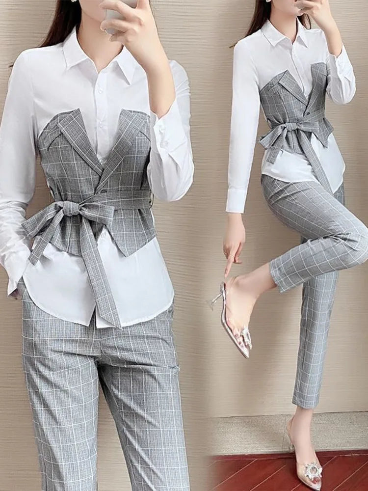 2-piece Set Women's Fashion, Professional Elegant Business Casual Single Breasted Blazer