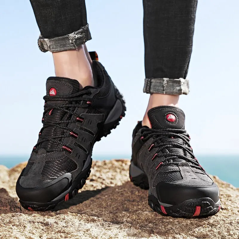 Men's Hiking Shoes with Suede Leather 
Outdoor Shoes, Men Trekking Sneakers