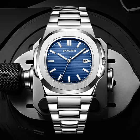 Luxury Men Quartz Watches, 30M Waterproof, Automatic Date Watch 
Man Stainless Steel Sport Chronograph Watch